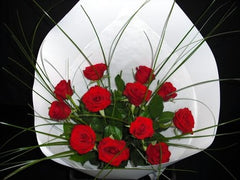 12 Red Roses & Greenery $59